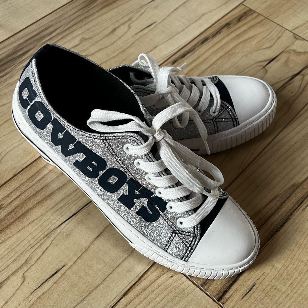 Dallas Cowboys Low Top Glitter Canvas Shoe